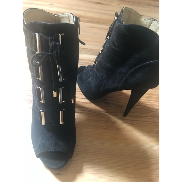 Marciano Black Suede Open toe Booties - Picture 3 of 7